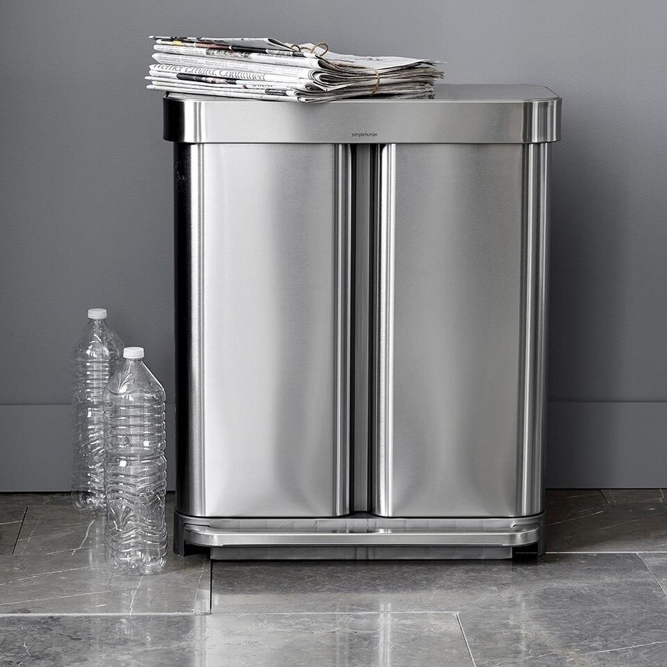 simplehuman™ 58L. Dual Compartment Rectangular Rubbish Bin Williams